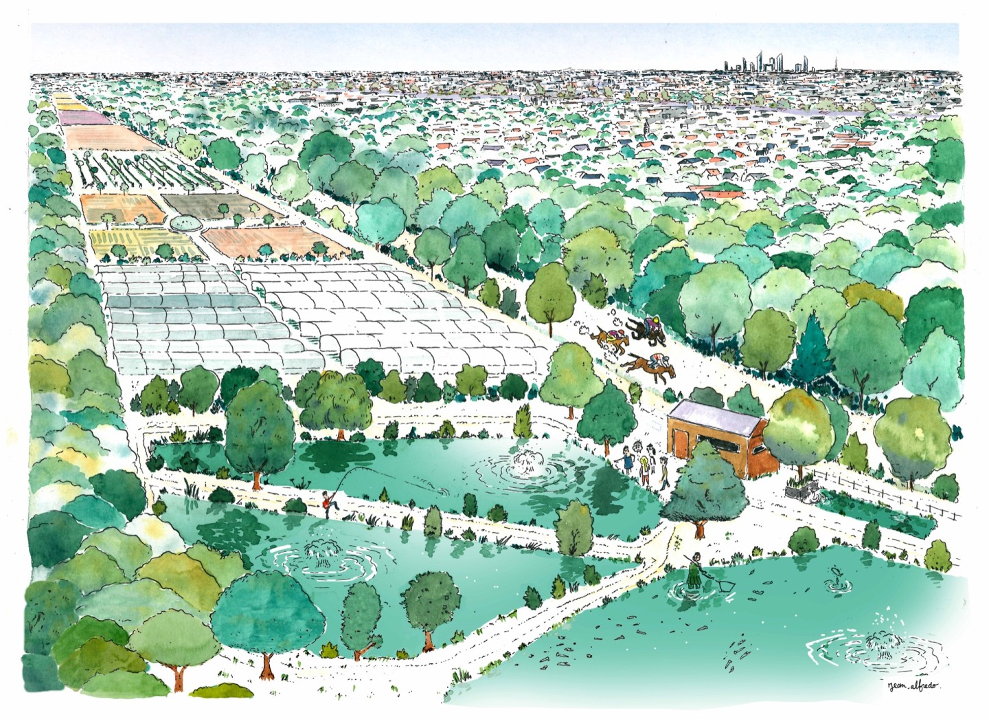 Jean-Alfredo.com - La ferme des carrés potagers - Commande d’illustration pour présenter le projet de ferme à Maison-Laffite(78)